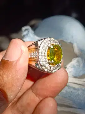 Cincin batu green peridot+memo