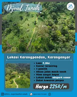 Tanah Karangpandan Luas 7.3 Hektar