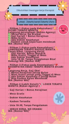 Lowongan kerja khusus wanita