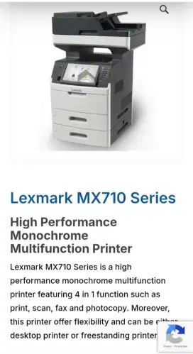 Jual Mesin Printer Lexmark MX710