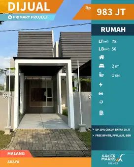 Barang Langka Dijual Rumah Modern dengan Inner Courtyard Araya, Malang