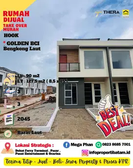 Dijual TAKE OVER MURAH Rumah Hook di Golden BCI bengkong laut