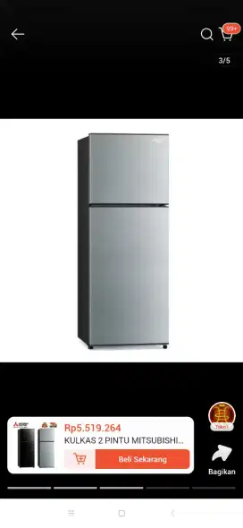 Kulkas Mitsubishi 2pintu inverter