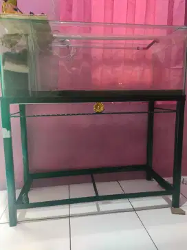 Jual 1 set aquarium sama rak lampu pompa