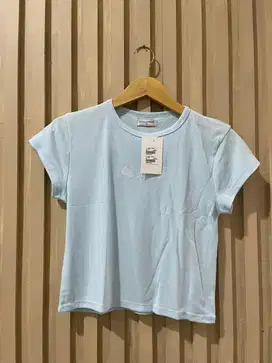 Colorbox Embroidered Cap Sleeve Top Baby Blue