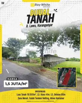 Jual Tanah Strategis di Jl. Lawu, Karanganyar - Sudah Tembok Keliling