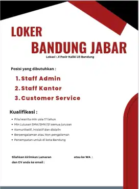 INFO LOKER BANDUNG JABAR