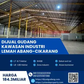 Dijual Gudang Strategis Zona Industri Cikarang,Bekasi Luas 9,7 Ha