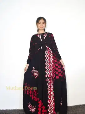 Mutiara Dress - Gamis Rayon Candi Mekar Pita Busui Friendly