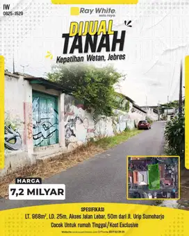 Tanah Strategis di Jebres, Solo Pilihan Tepat untuk Investasi