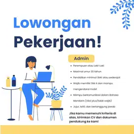 DICARI ADMIN YG BISA MENGENDARI MOBIL