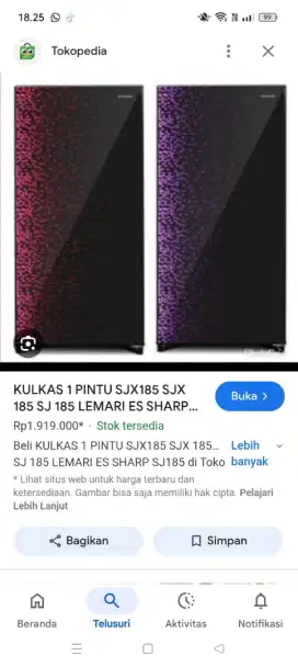 Kulkas Sharp 1 pintu ( BARU )