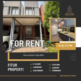 Sewa murah rumah 2 ly di Cluster Freja Bsd Furnished saip huni