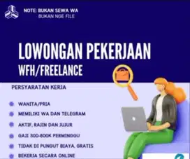 Lowongan perkerjaan freelance/wfh online