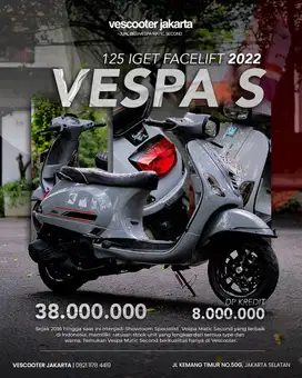 PIAGGIO VESPA S 125 IGET FACELIFT 2022 MURAH BISA KREDIT