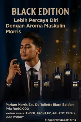 Parfum Morris Eau De Toilette Black Edition Cowok Cwo Pria 100ml