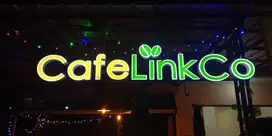 Huruf Timbul Akrelik Lampu