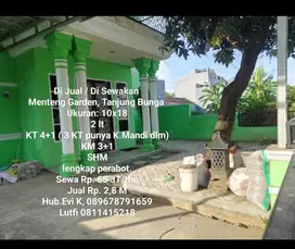Di Sewakan Rumah 2 lt, Menteng Garden, Tanjung Bunga