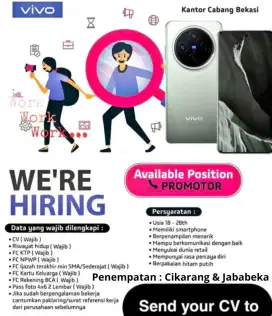 Lowongan kerja promotor / sales handphone vivo