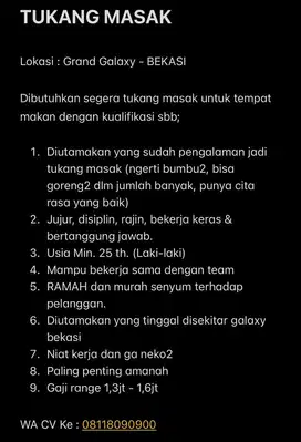 Tukang Masak Tempat Makan