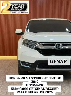 [ KM ORIGINAL RECORD ] Honda CRV CR-V Prestige Turbo 2019 Automatic