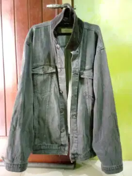 Jaket jeans hitam top man classic