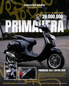PIAGGIO VESPA PRIMAVERA 150 S EDITION 2019 BERGARANSI BISA KREDIT