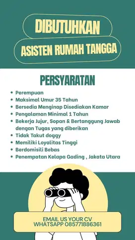 Dibutuhkan ART untuk penempatan kelapa gading