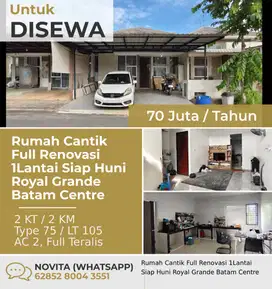 Rumah Cantik Full Renovasi 1Lantai Siap Huni Royal Grande Batam Centr