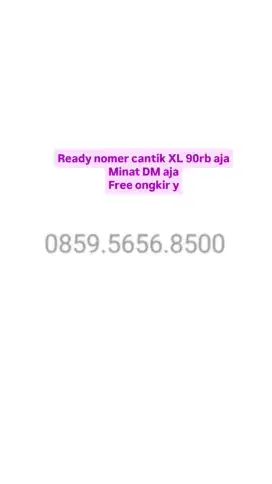 Nomer XL cantik