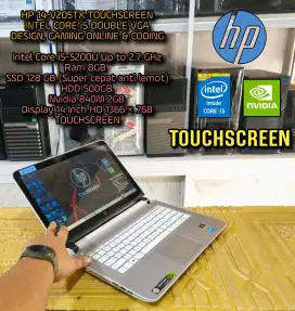 LAPTOP HP TOUCHSCREEN i5 DUAL VGA SUPERMULUS LAPTOP DESIGN CODING