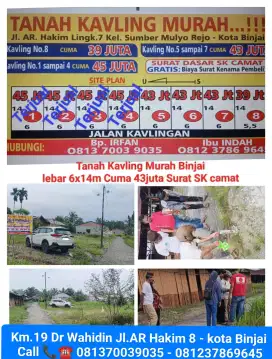 Tanah dijual Murah bangettt 6 kali 14m cuma 39juta