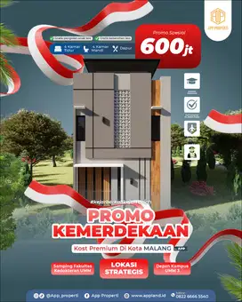 Dijual Rumah Kost Modern di Malang, Dekat Kampus UMM