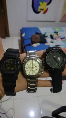 (ORIGINAL) Jual Dua Jam Tangan Swiss Army dan Satu Jam G-shock