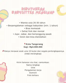 DIBUTUHKAN BABYSITTER MENGINAP