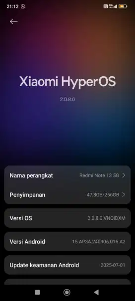 redmi note 13 5G 8/256gb mulus