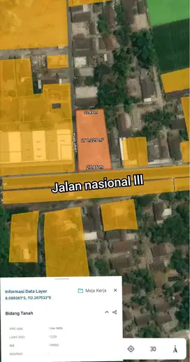 JUAL TANAH RUANG USAHA POROS JALAN NASIONAL TALUN BLITAR