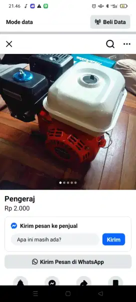 Mesin Robin Honda dan penyedot air + selang