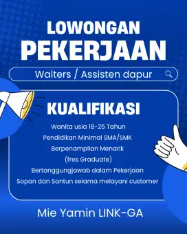 Loker waiters & Asisten dapur