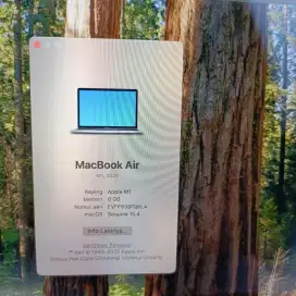 Macbook Air M1 Ram 8 Ssd 256 Layar 13 inch Full set Space Grey