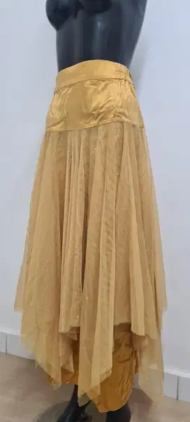 Tutu skirt gold, tutu rok line dance, kostum dance ballet