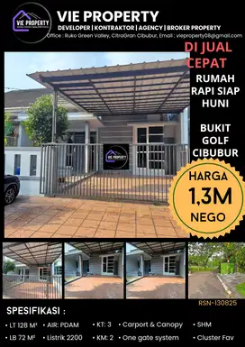 Dijual murah, dibawah pasaran rumah di Bukit Golf Cibubur