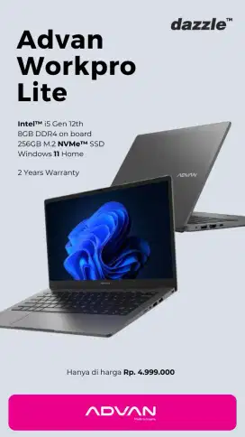 ADVAN WORKPRO LITE I5 GEN 12 RAM 8 SSD 256 GARANSI 2 TAHUN