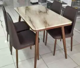 Meja makan batu alam marmer minimalis 4 k /meja makan marmer mininalis
