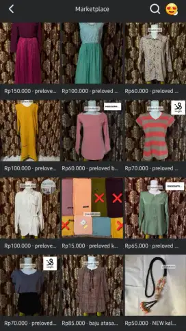 preloved & new barang pribadi baju celana kalung tas kerudung dill