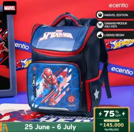 Ecentio Tas Sekolah dan Tas Kotak makan lunchbag spiderman original