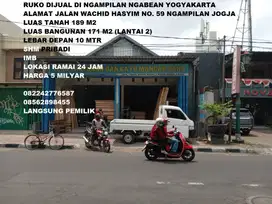 Dijual cepat ruko di ngampilan ngabean yogyakarta milik pribadi