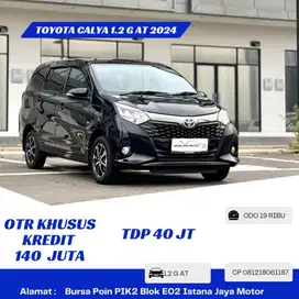 Km 19rb Toyota Calya 1.2 G AT NIK 2024 Hitam