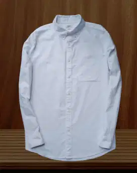 KEMEJA POLHAM PUTIH, SIZE : XL TO L (LD110-112,P73)
