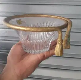 Mangkok kristal list kuningan